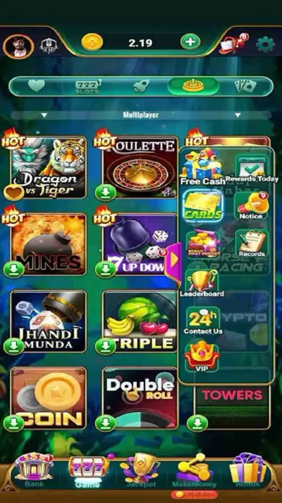 Bingo 101 app features including multiple game rooms and auto-daub functionality during gameplay
