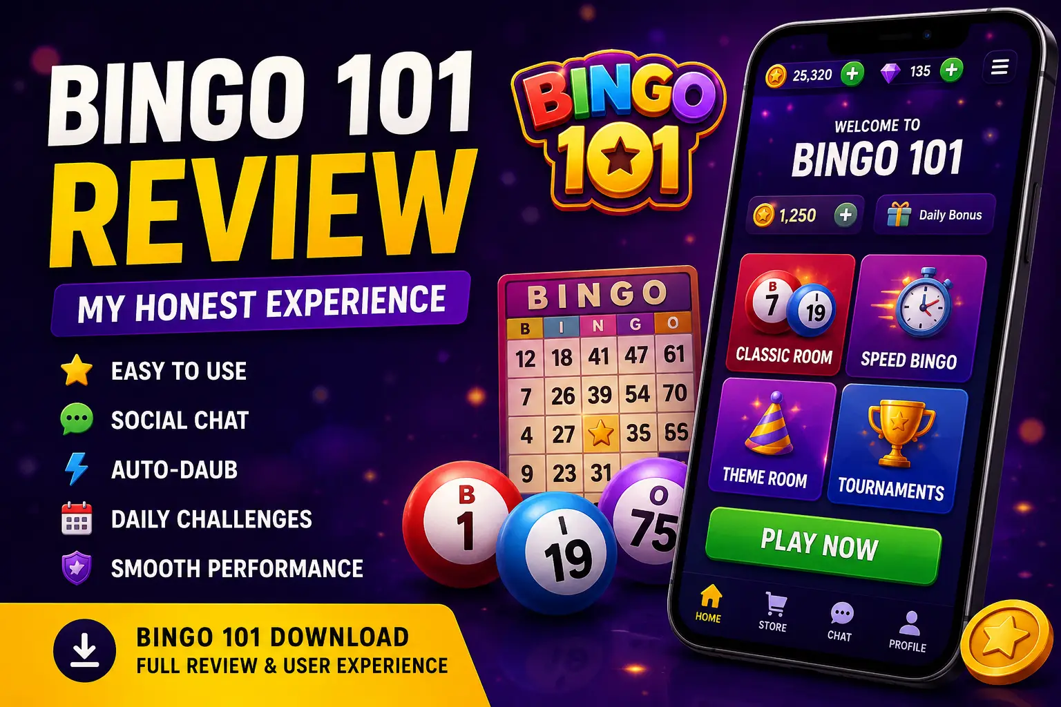 Bingo 101 review of the registration and login experience on a mobile Android device
