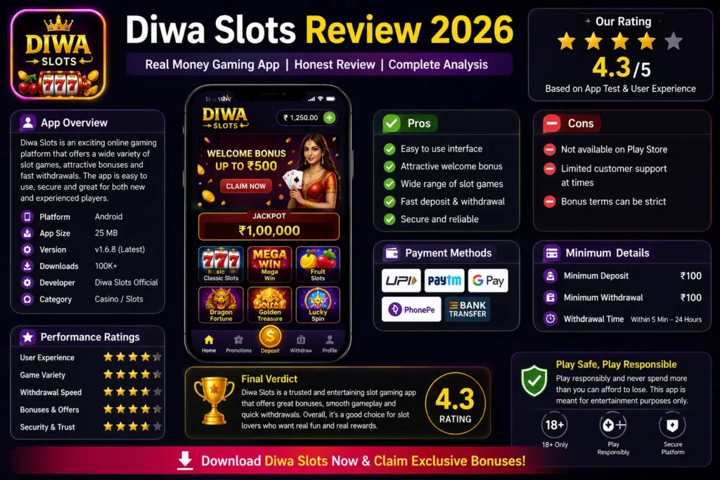 Diwa Slots review summary showing withdrawal proof and whether Diwa Slots is safe or fake