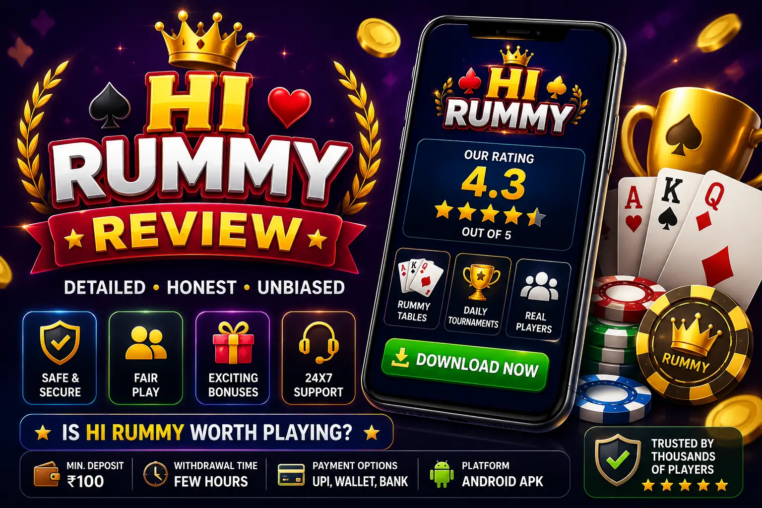 Hi Rummy gameplay screenshot displaying 13-card rummy table on Android