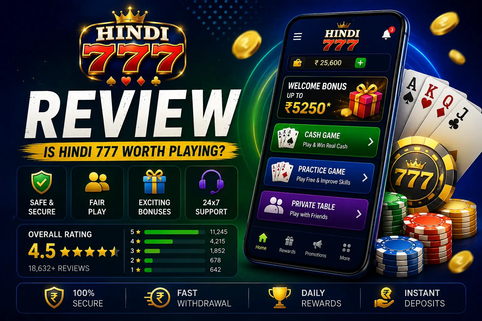 Hindi 777 app review featured image with bonus and gaming interface