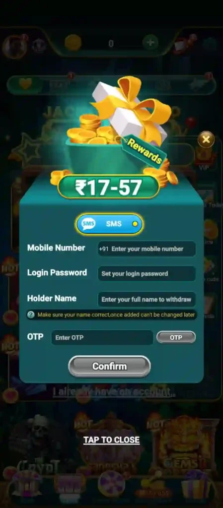 Hindi 777 app home screen shown during testing