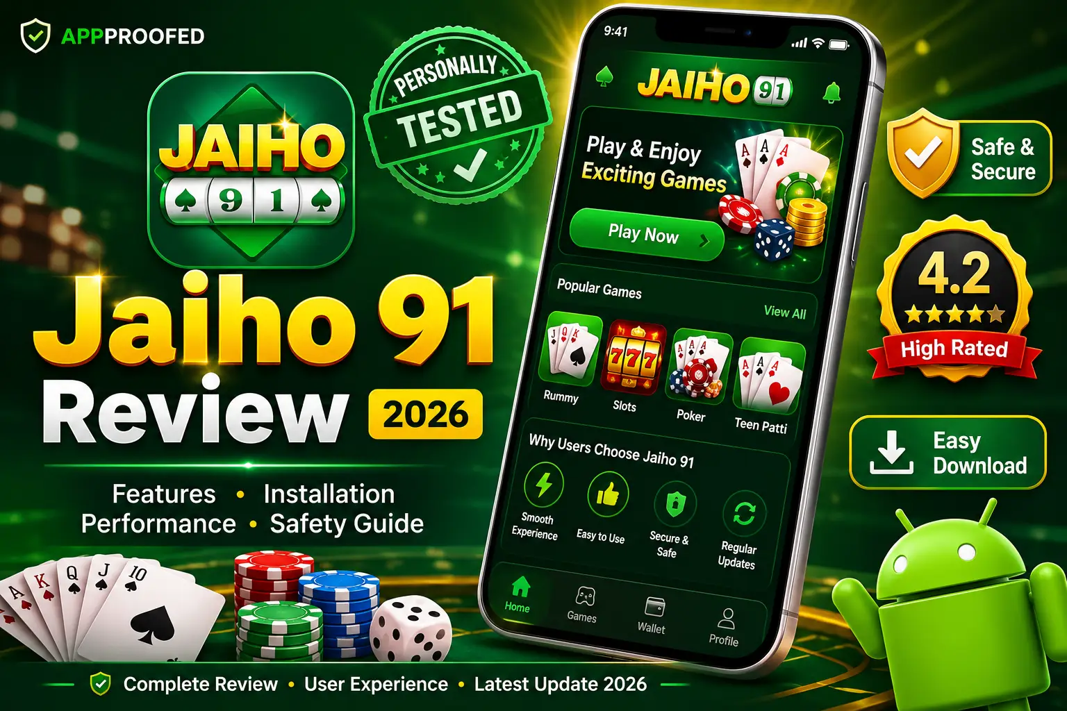 Jaiho 91 Review 2026 — featured image showing the app's home screen during testing