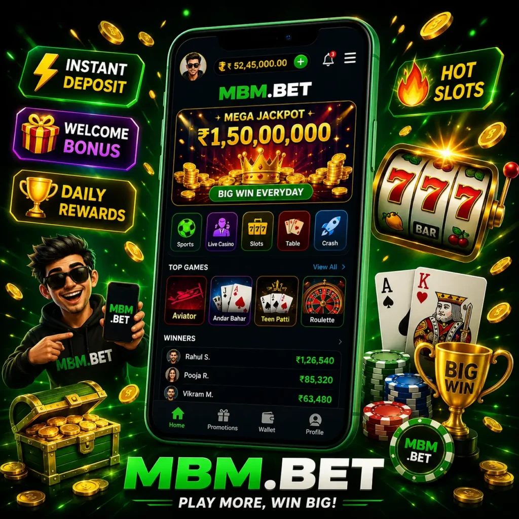MBM Bet review showing platform dashboard interface and user homepage overview in a mobile screen