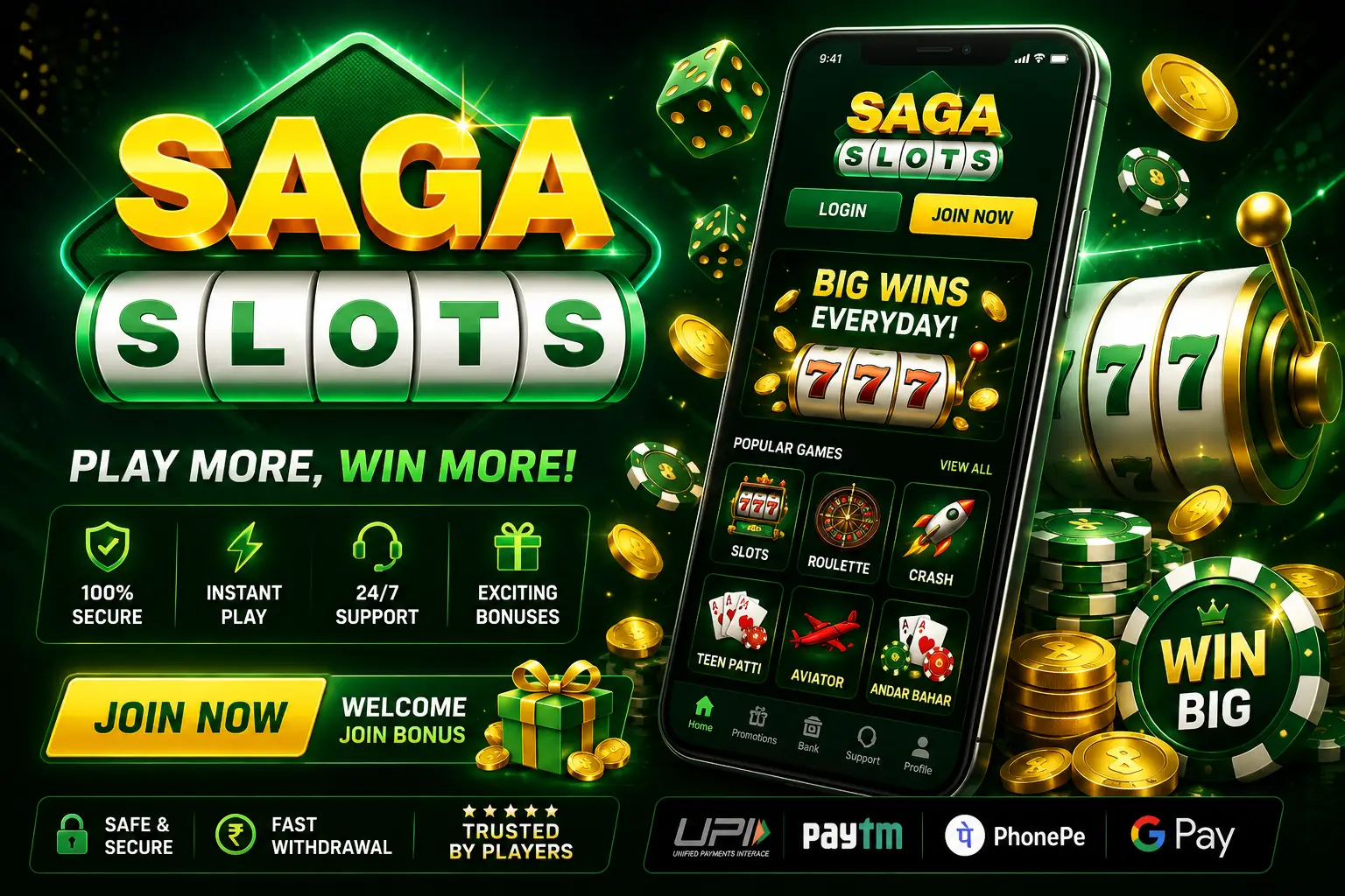 Saga Slots app user experience and mobile interface navigation review
