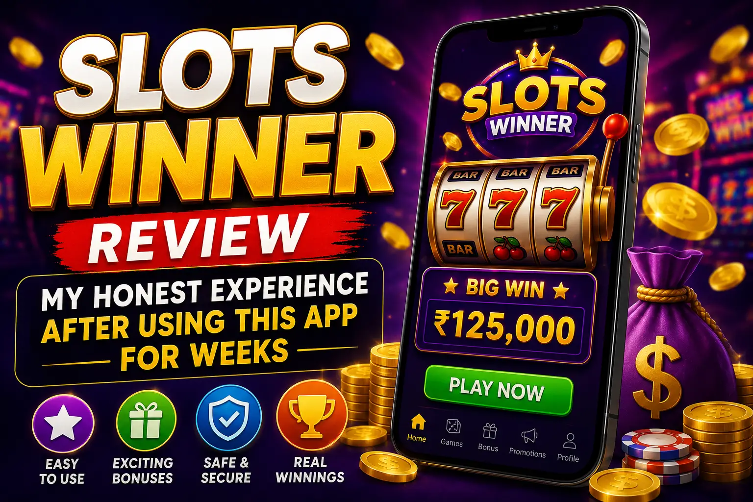 Slots Winner Review – Complete overview of Slots Winner App interface on Android