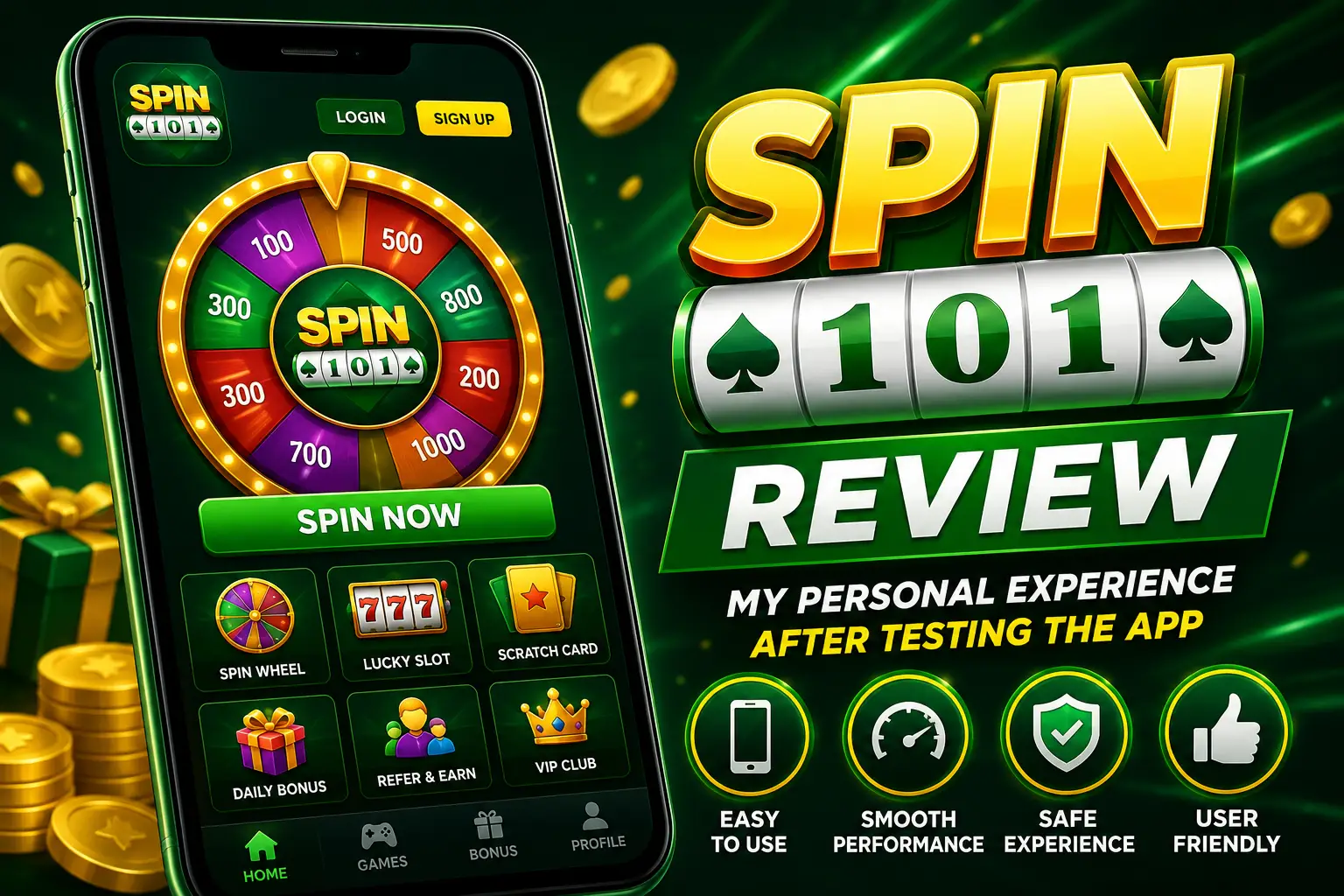 Spin 101 gameplay showing the spin wheel in action during Android testing