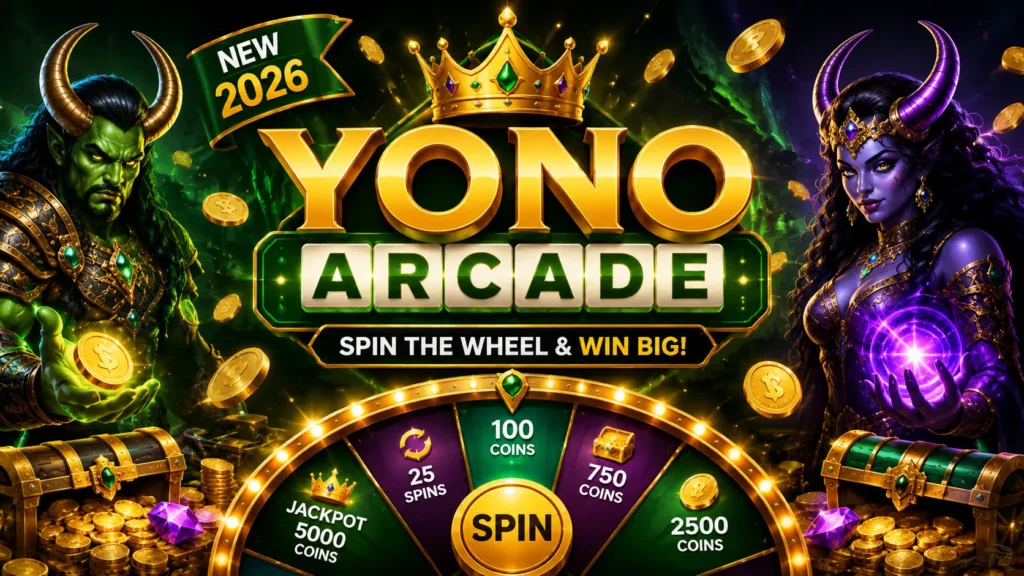 Yono Arcade app login screen and user interface on Android device