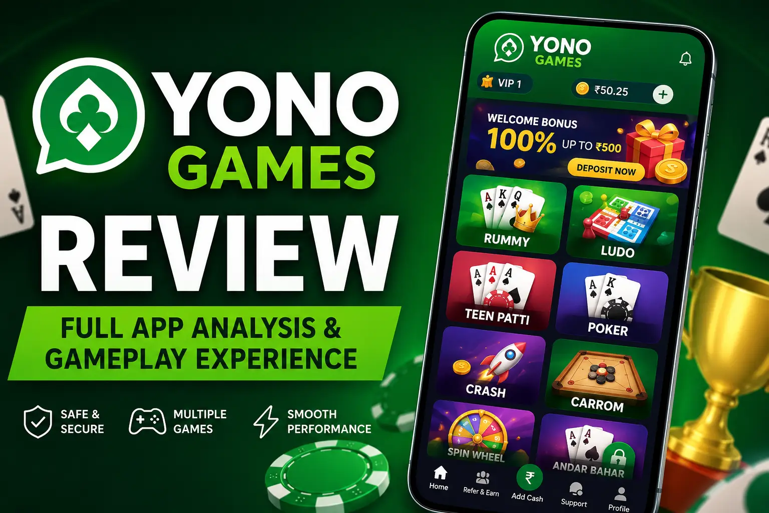 Yono Games gameplay overview with multiple game modes available