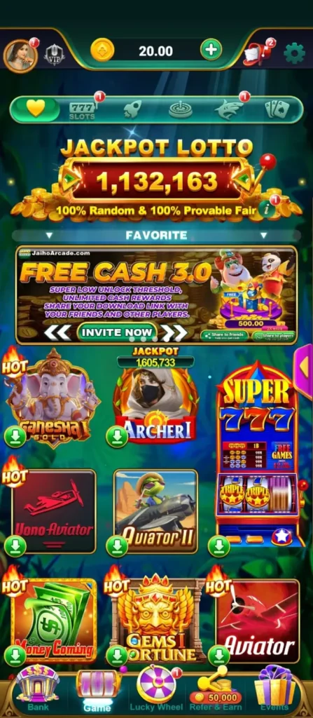 Alt: Screenshot from Jaiho Arcade Review showing app interface