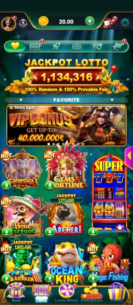 Slots Spin Android app features and gameplay categories overview