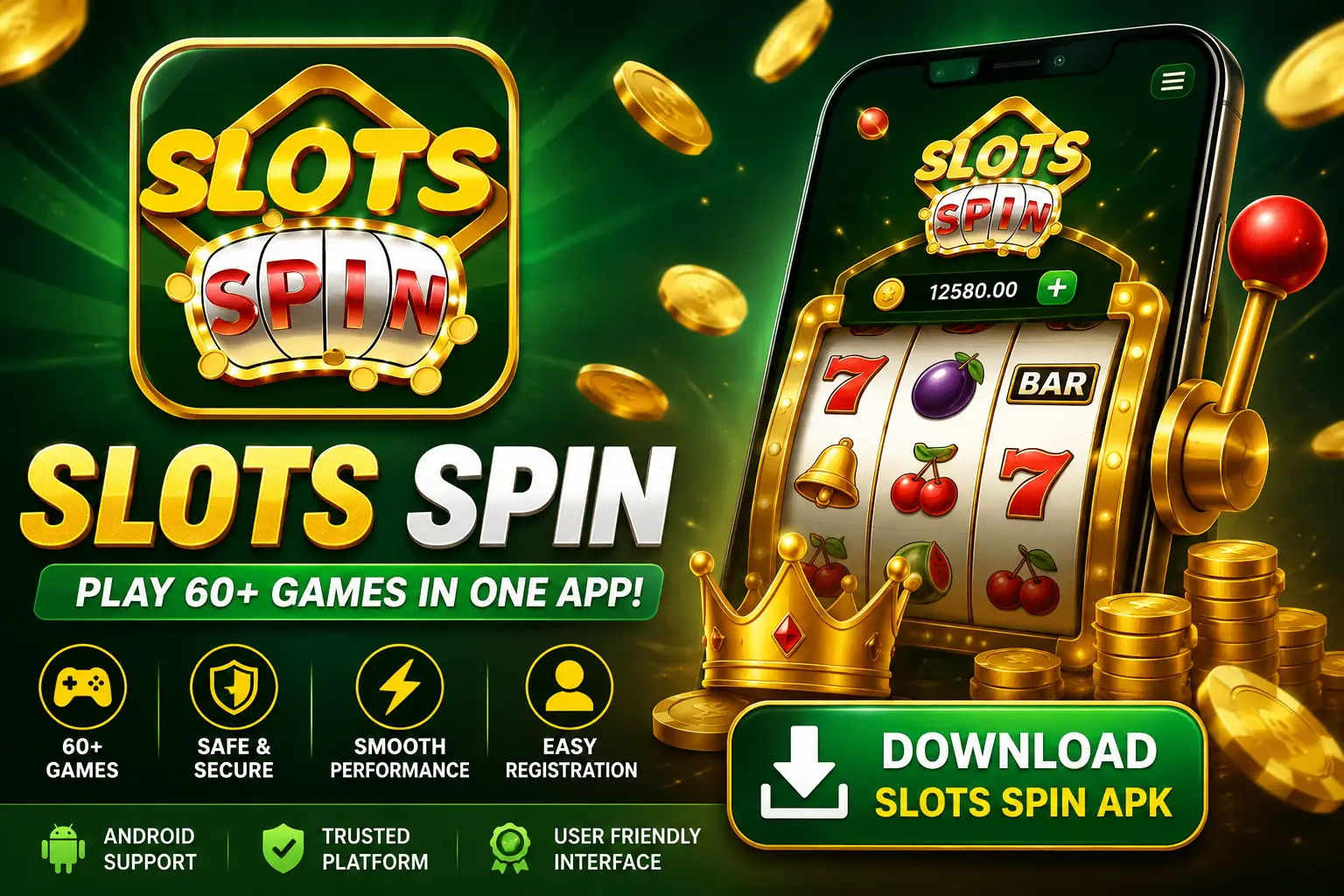 Slots Spin APK download guide featuring the Slots Spin app interface and Android installation overview