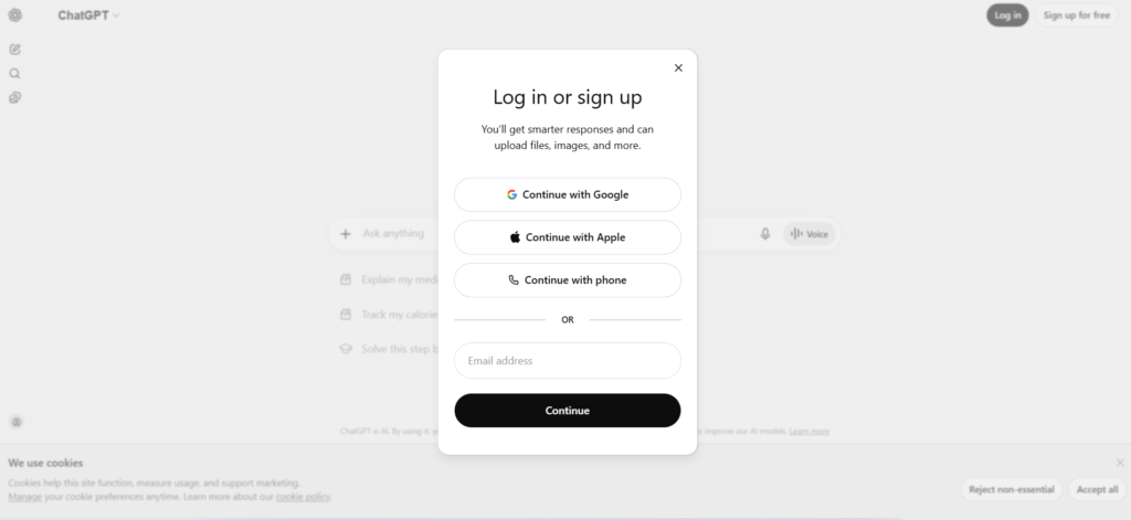 ChatGPT homepage interface used to explore the best way to use ChatGPT in 2026
