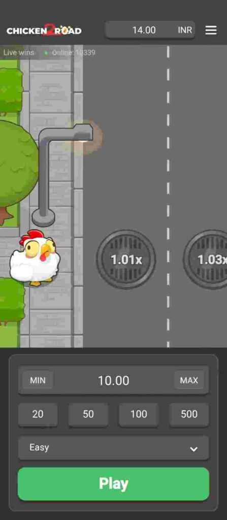 Chicken Road 2 crash-style game screen