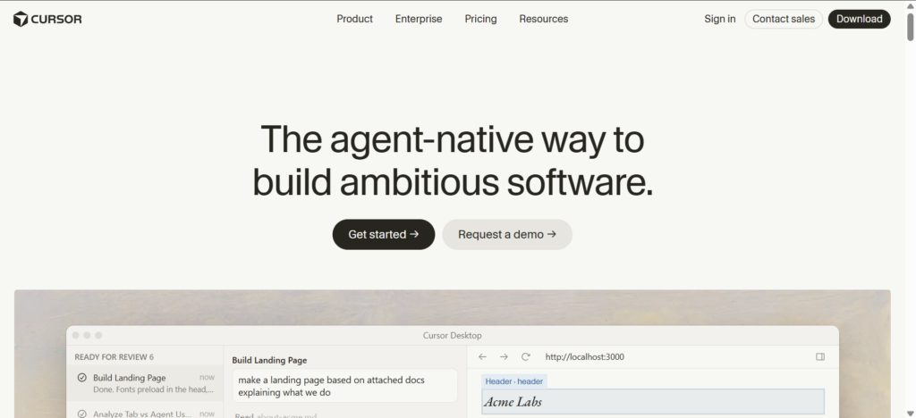 Cursor AI code editor featured in the top 10 AI tools in 2026