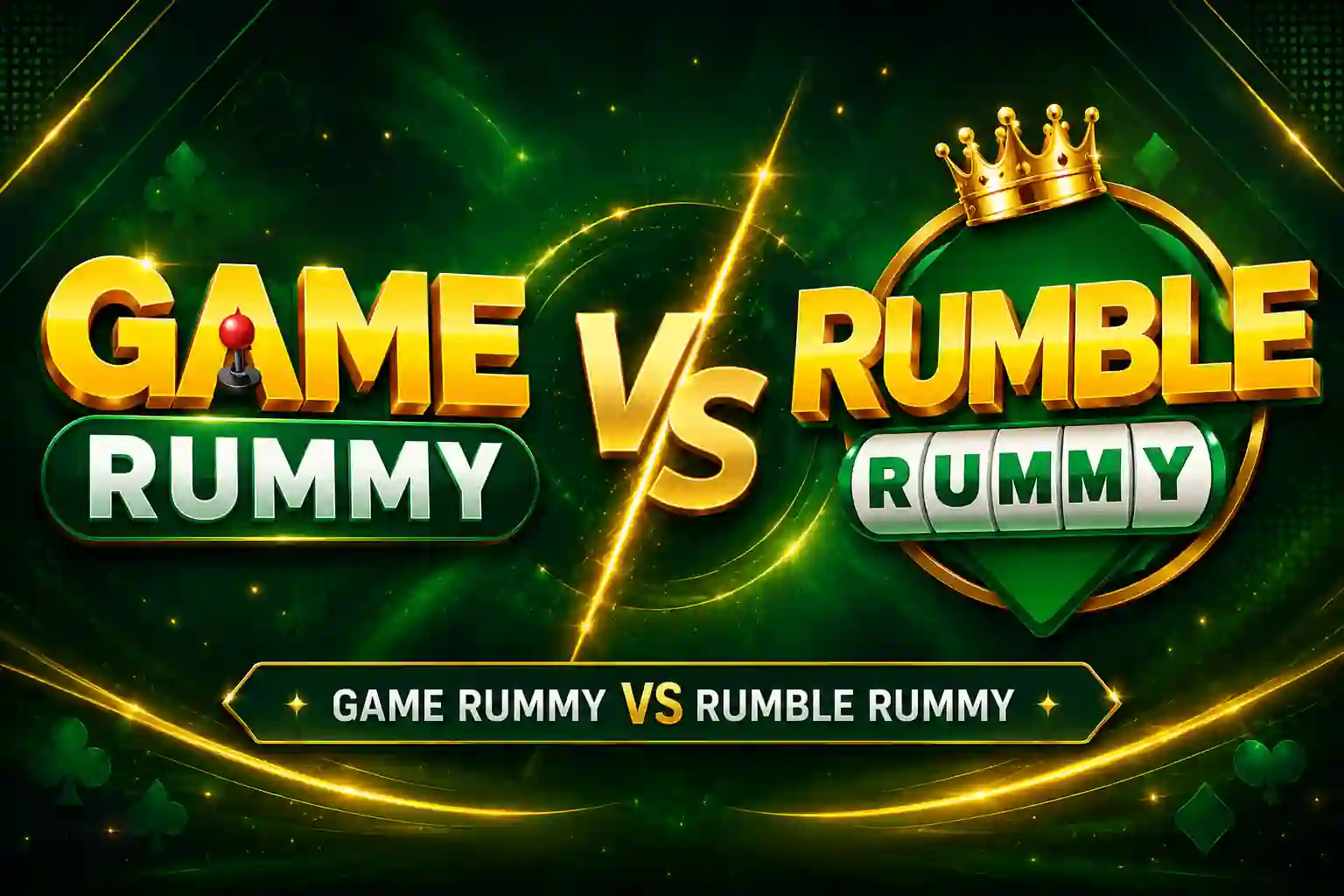 Game Rummy vs Rumble Rummy comparison featured image showing the visual difference between both Android rummy apps