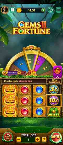 Gems Fortune I gem-themed slot game screen