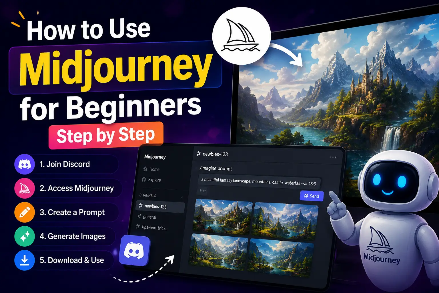How to use Midjourney for beginners step by step