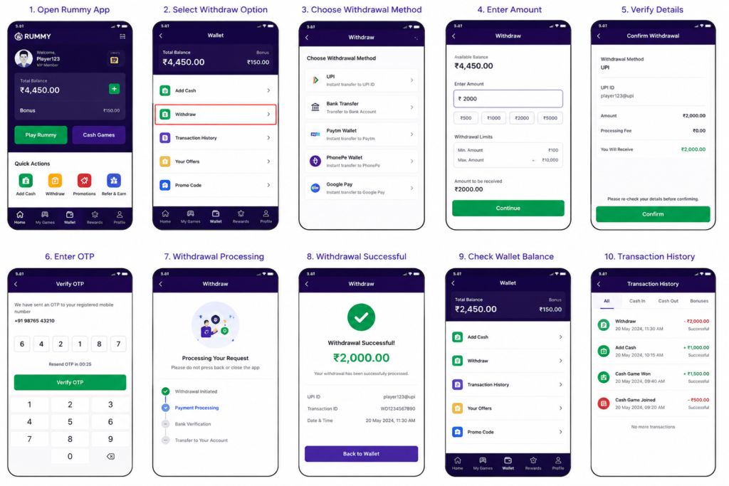 Rummy app KYC verification process before withdrawal